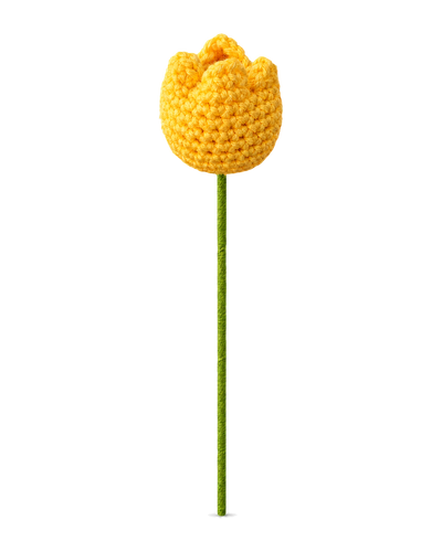 Crochet Tulip Stem in Bright Light Yellow